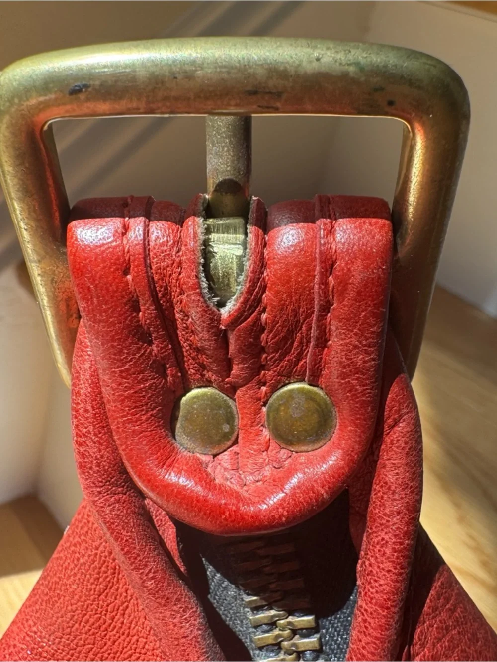 Vintage Coach Duffle Sac 9085 Red Leather Feed Sack XL Bucket Bag USA - Picture 15 of 15